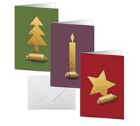 SIGEL DS081 Set of Christmas Cards "Cut-out style", A6, 10 cards incl. envelopes, easy to print