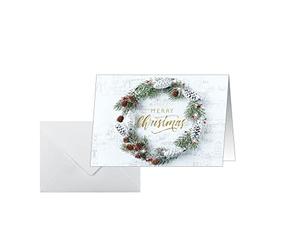 SIGEL DS089 Christmas cards "Christmas wreath", A6 landscape, 25 cards in nvelopes, easy to print