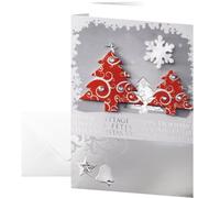 SIGEL DS454 Christmas Greeting Card "Three Trees", A6 (A5), blank, 10 Pieces incl. 10 envelopes, easy to print
