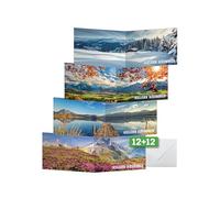 Sigel DS618 Birthday Cards A6 Pack of 12 with Envelopes - 4 Designs 3 Cards Each Ideal for Printing, Made from Sustainable Paper