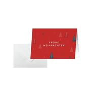 SIGEL DS636 Christmas Cards - fir Trees - red - A6-25 Cards - in nvelopes