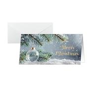 SIGEL DS637 Christmas Cards - Bauble - Green/Gold/White - DL - 25 Cards - in nvelopes