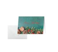 SIGEL DS642 Christmas Cards - fir Branches - Green/Brown/red - A6-25 Cards - in nvelopes