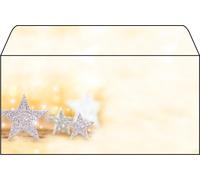SIGEL DU035 Christmas envelopes "Glitter Stars", DL, without window, 90 gsm, ...