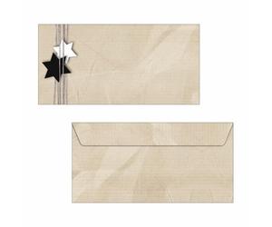 SIGEL DU079 Envelopes with Christmas star pattern, Beige, DL size (11 x 22 cm), 50 Pieces