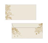 SIGEL DU422 Christmas envelopes "Golden Christmas", gummed, DL, 50 Pieces Mittel