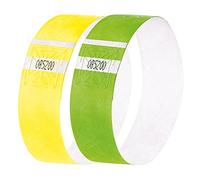 SIGEL EB219 Event Wristband, Soft, 25.5 x 2.5 cm, Flourescent Yellow and Green, 120 Pieces
