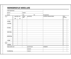 Sigel Expres 30255 Werk Bri Efje Wekelijks - Dutch A5 Week Hour Proof Landscape 5 x 50 Sheets