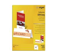SIGEL DP810 Greeting Cards, DL (A4) , 50 sheets equal to 50 Pieces 10,5 x 21 cm