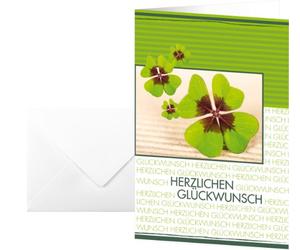 Sigel Fortune DS004 Good Luck Cards with German Text 17x11.5 cm Pack of 10 Including White Envelopes [German Language Product]