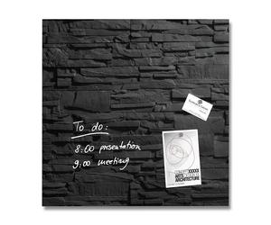 Sigel GL169 Magnetic Glass Board / Magnetic Pinboard Artverum, 48 x 48 cm, Design Slate