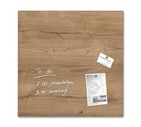 SIGEL GL254 Premium Glass magnetic Board, glossy surface, 48 x 48 cm, easy mounting, brown - Artverum