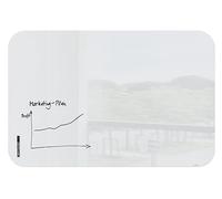 SIGEL GL305 Magnetic Glass Board Artverum, Rounded Corners, White, 150 x 100 cm, Safety Glass, Easy mounting