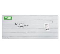SIGEL GL381 Artverum Magnetic Glass Board, vintage wood pattern White, 130 x 55 cm, safety Glass