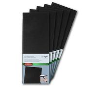 SIGEL GM100 Beverage Folder - 1 Piece - incl. 2 Double Clear Pockets for 8 Pages - Rubber Binding - 1/2 A4 - Black - Pack of 5