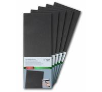 SIGEL GM101 Beverage Folder - 1 piece - incl. 2 Double Clear Pockets for 8 Pages - Rubber Binding - 1/2 A4 - Anthracite - Pack of 5