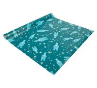 SIGEL GP119 wrap "Polar bear with candle", petrol Blue, White, 5 m x 50 cm