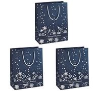Sigel GT110 Bag "Silver Snowflakes", large, 26 x 33 x 12.5 cm, 3 Pieces