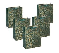 SIGEL GT118 Large Premium Paper Gift Bags, Set of 5, 26 x 33 cm, Green, Paper Gift Bags Christmas