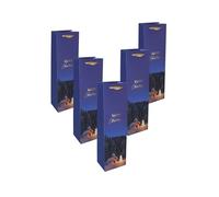 SIGEL GT129 Gift Bag SIGEL Bottle - Blue - Winter Landscape - with Base Insert and Colour-Coordinated Silk Ribbon Handles - Plastic, White Cardboard - 10 x 35 x 8 cm - Pack of 5