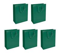 SIGEL GT500 Gift bags, large, 33 x 26 cm, matte, dark Green, 5 Pieces