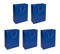 SIGEL GT503 Gift bags, large, 33 x 26 cm, matte, dark Blue, 5 Pieces