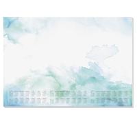 SIGEL H6314 Paper Desk pad- Watercolour - Green/Blue - Approx. A2-2026/2027/2028 - DE/EN/FR/NL - 30 Sheets - FSC-Certified