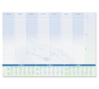 SIGEL H6350 Paper Desk pad- Clock - Blue - Approx. A2-2026/2027/2028 - DE/EN/FR/NL - 30 Sheets - FSC-Certified