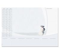 SIGEL H6370 Paper Desk pad- Stones - Grey/Beige - Approx. A2-2026/2027/2028 - DE/EN/FR - 30 Sheets - FSC-Certified