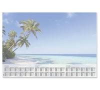SIGEL H6470 Paper Desk pad- Palm Beach - Blue - Approx. A2-2026/2027/2028 - DE/EN/FR/NL - 30 Sheets - FSC-Certified