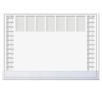 SIGEL H7366 Paper Desk pad, 2-Year calendars and Weekly Planner, Protect Design, A2 (59.5 x 41 cm), with Protective Strip, Grey and White, 40 Sheets