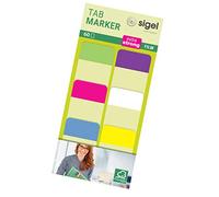 SIGEL HN203 Tab Marker Modern, extra strong, 6 x 10 sheets , lemon/Pink/Blue/violet/White/Yellow