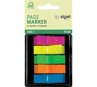 Sigel Index Page Marker HN489, Film strips 12x45 mm, 200 strips, 5 colours