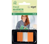 SIGEL HN494 Index Page Marker, Film, strip-size:25x43 mm, 50 strips, orange