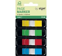 SIGEL HN495 Index Page Marker, Film, strip-size:12x43 mm, 144 strips, 4 colours