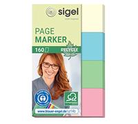 SIGEL HN604 Recycle PageMarkers, 4 x 40 sheets, pastel Yellow/Green/Blue/Red