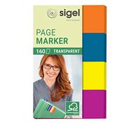 SIGEL HN614 Transparent Index Page Markers, 4 x 40 strips, Blue/Pink/Yellow/Orange