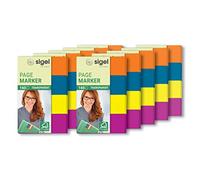 SIGEL HN614 Transparent Index Page Markers, 4 x 40 strips, Blue/Pink/Yellow/Orange (pack of 10)