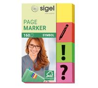 SIGEL HN635 Index Page Markers, Symbol ?/!/signature/arrow, 4 colours, 160 strips