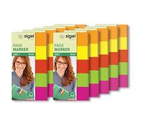 SIGEL HN650 Index Page Markers, 5 x 40 strips, Orange/Yellow/Red/Green/Pink (pack of 10)