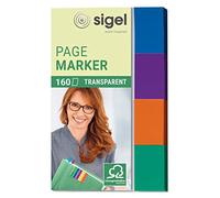 SIGEL HN671 Transparent Index Page Markers, 4 x 40 strips, mint/Orange/violet/Turquoise