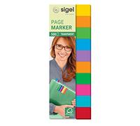 SIGEL HN684 Transparent Index Page Markers, 10 colours in a set, 500 strips