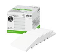 Sigel HN750 Sticky Notes Pad White, 6 x 100 Sheets, 7.5 x 7.5 cm, Recycled Paper Sticky Notes, Awarded with The Blue Angel, 6 Pads