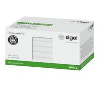 Sigel HN760 Sticky Notes Pad White, 6 x 100 Sheets, 12.5 x 7.5 cm, Recycled Paper Sticky Notes, Awarded with the Blue Angel, 6 Pads