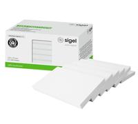 Sigel HN760 Sticky Notes Pad White, 6 x 100 Sheets, 12.5 x 7.5 cm, Recycled Paper Sticky Notes, Awarded with The Blue Angel, 6 Pads