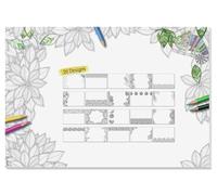 SIGEL HO580 Paper desk pad, with 20 different colouring sheets, A2 (59.4 x 41 cm), white/black, 20 sheets