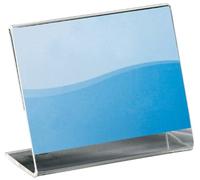 SIGEL Information/Price Holder 7.40 x 5.90 cm | PA103, pack of 10, angled, clear acrylic