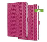 SIGEL J4105 Jolie Weekly planner 2024, hardcover, 13,5 x 20,3 cm, 174 pages, Pink, 2 Pieces