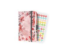 SIGEL J4336 Jolie Weekly planner 2024, Loose Florals Lilac, 9,5 x 15 cm, hardcover, 174 pages, rose, Grey