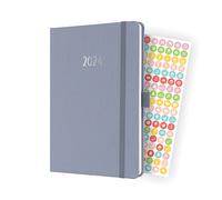 SIGEL J4407 Weekly planner Jolie 2024, FSC-certified, 2 pages equal to 1 week, hardcover with a fabric surface, approx. A5, lilac, 174 pages